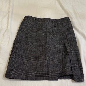 Gray Plaid Skirt